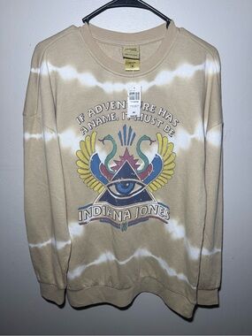 Indiana Jones Beige Graphic Crewneck Sweatshirt